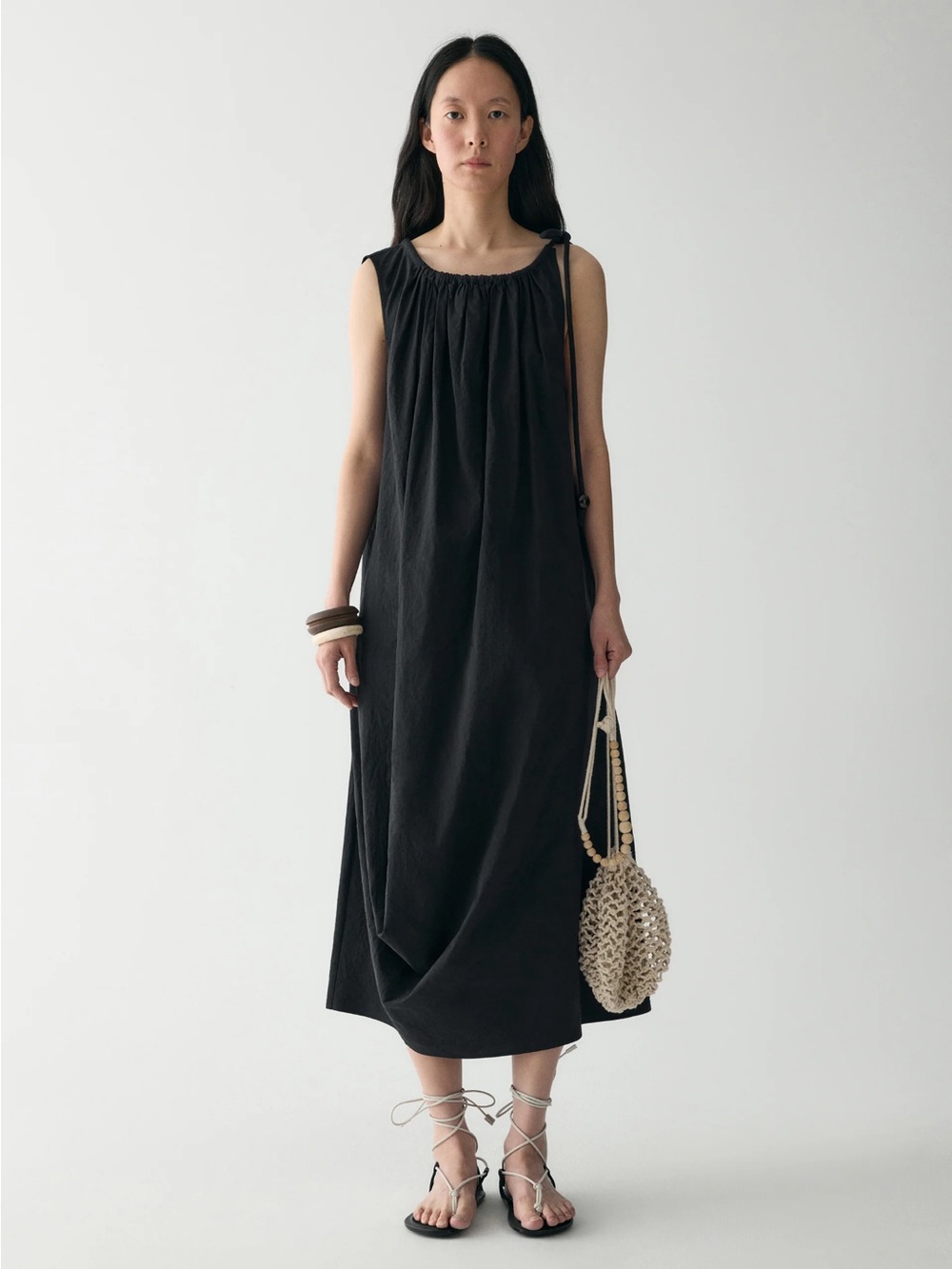 Gathered Cotton Mid/Maxi Dress from INSIS